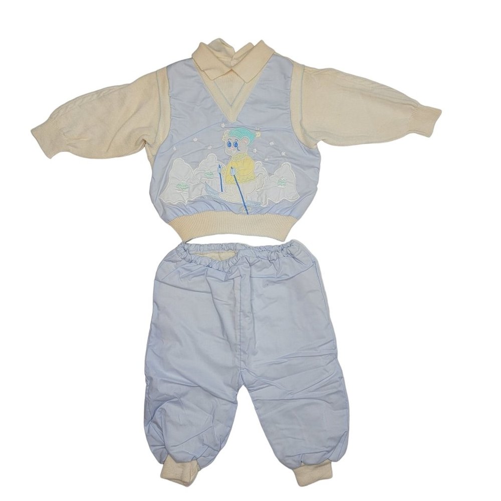 Mafrat vintage italian kids baby winter 80s clothing set size 12 months ski